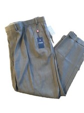 52 X 32 CHAPS Pleated FRONT Total Comfort DRESS PANTS-brown NWT