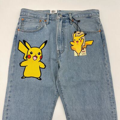 Levis X Pokemon 25th Anniversary Mens 551Z Loose Fit Straight Leg