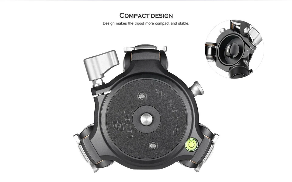 Leofoto LM-402C Carbon Fiber Tripod with 100mm Bowl and Bag /Max 110lb - Image 2 of 4