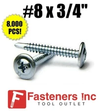 INTERCORP M83Z #8 x 3/4" Self Drilling Modified Truss Head K-Lath Screw (8,000)