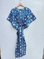 Indian Vintage 100 Cotton Long Beach Maxi Kaftan Dress One Size Caftan Kimono