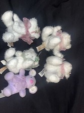 Dan Dee Teddy Plush Stuffed White Mini Teddy Bear 5 Lot Of 5
