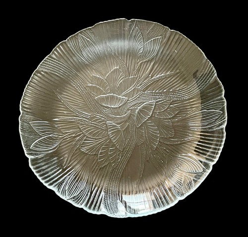 Set Of 2 Arcoroc Canterbury Crocus Clear Glass 7.75” Salad Plates Excellent - Picture 3 of 7