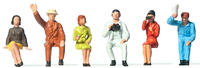 Preiser 14025 Sitzende Zuschauer 6 Figuren H0 1:87 Handbemalt Neu + Ovp