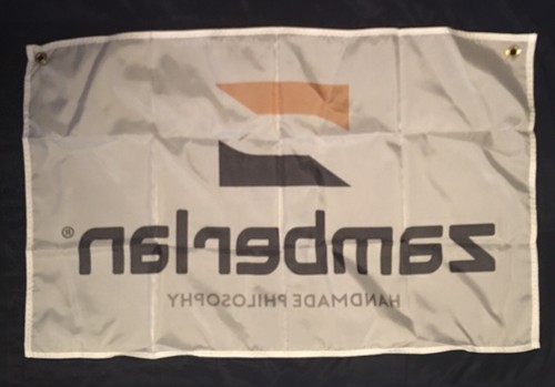 36”x23” Zamberlan Boots White Nylon One-Sided Advertising Flag W/ Grommets *NEW* - Picture 2 of 2