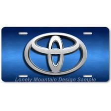 Toyota New Logo Novelty License Platetag - Grayblue Image On Flat Aluminum Toyota New Logo Novelty License Platetag - Grayblue Image On Flat Aluminum