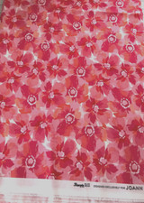 Joann Fabric Keepsake Calico Cotton Remnant Flower Print Pinks/White 28" x 44"