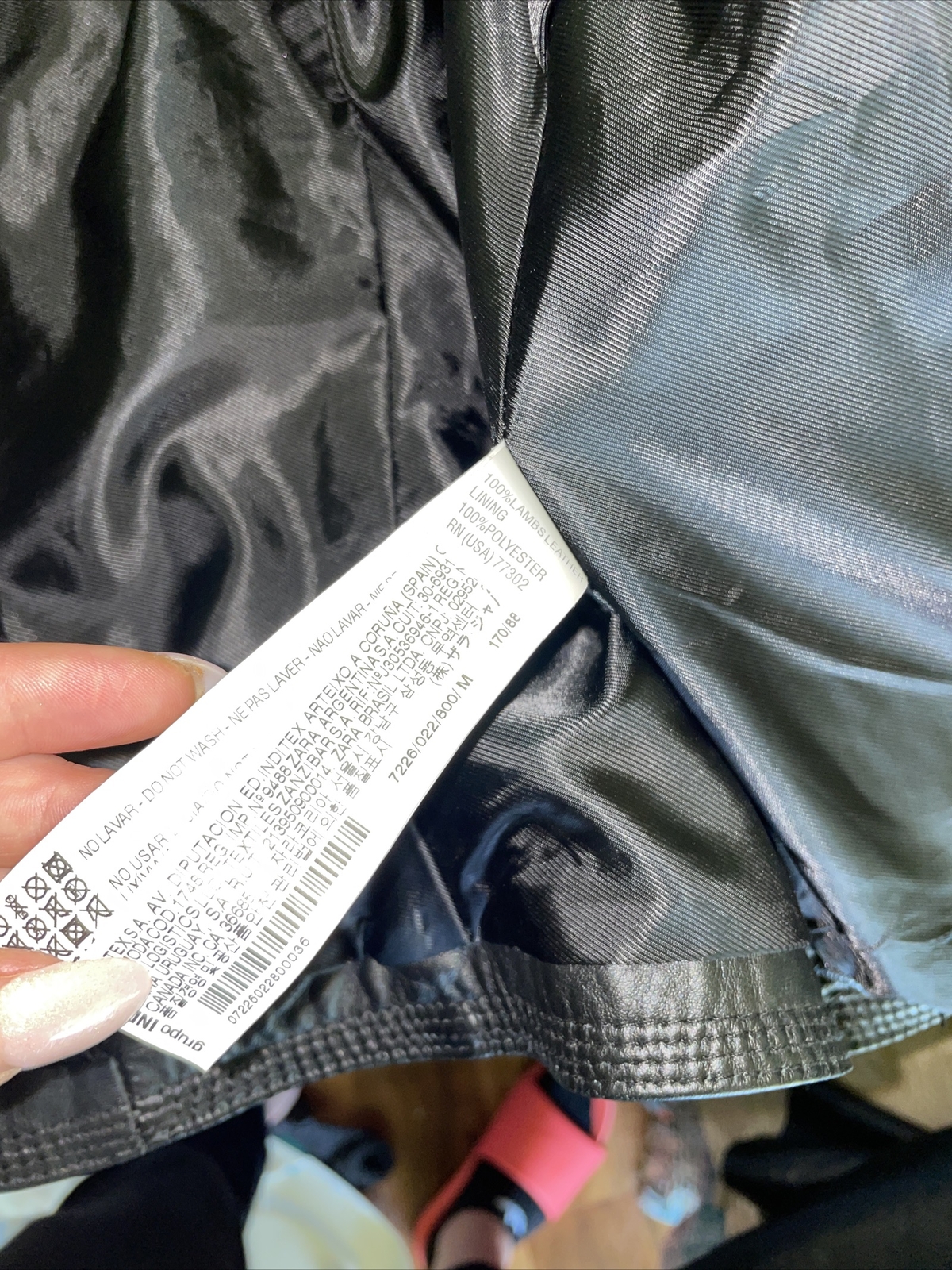 Zara Basic Black Leather Asymmetrical Jacket Sz M - image 5