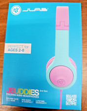 JLab JBuddies Folding Gen 2 Kids Headphones Wired Pink/Teal - New