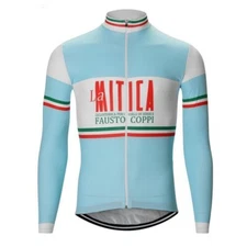 1955Retro La Mitica Fausto Coppi Cycling Long Sleeve Jersey (With Fleece Option)