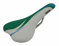 GENUINE ENDZONE VINYL BICYCLE SADDLE FOR FIXIE/MOUNTAIN BIKE IN GREEN/WHITE.