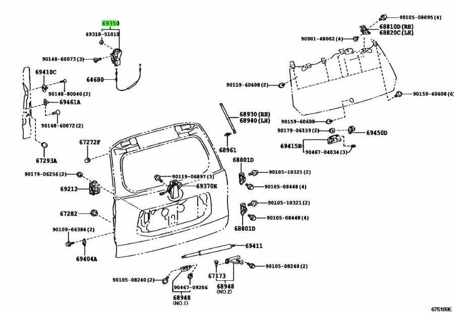 TOYOTA Genuine OEM Rear Trunk Lock/Latch Actuator 69110-60233 2010-2021 GX460 - Изображение 3 из 3