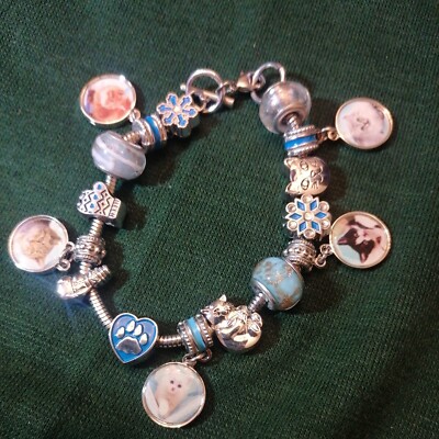 Echt Verschluss Schlangenkette Armband - Katze Kätzchen Bettelarmband
