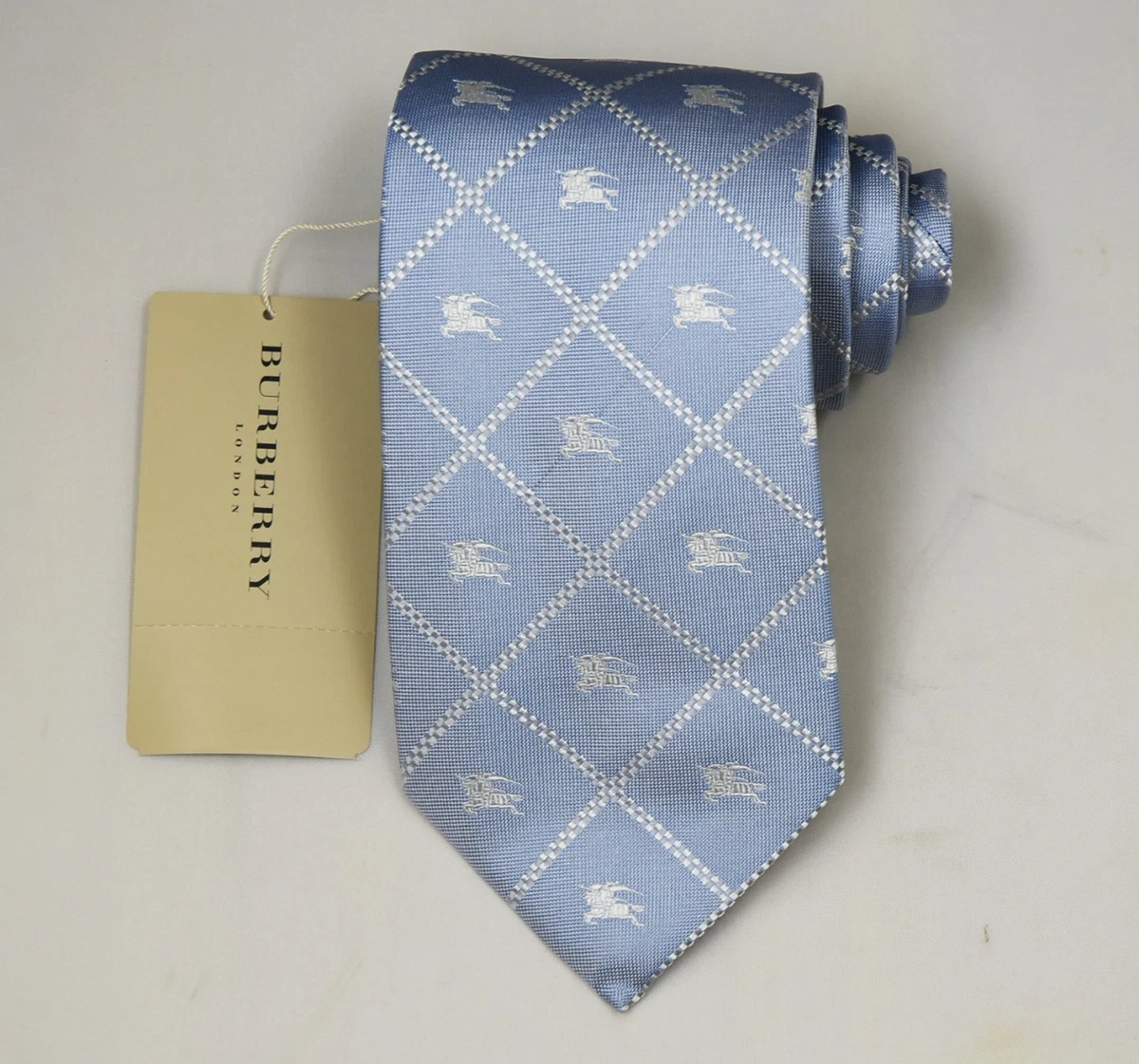 Burberry blue best sale check tie