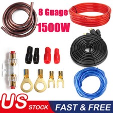 8 Gauge Amp Kit Amplifier Install Wiring Complete 8 Ga Car Wires Cable 1500W