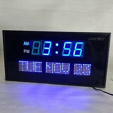Ivation Big Oversized Digital Blue LED Calendar Clock With Day and 