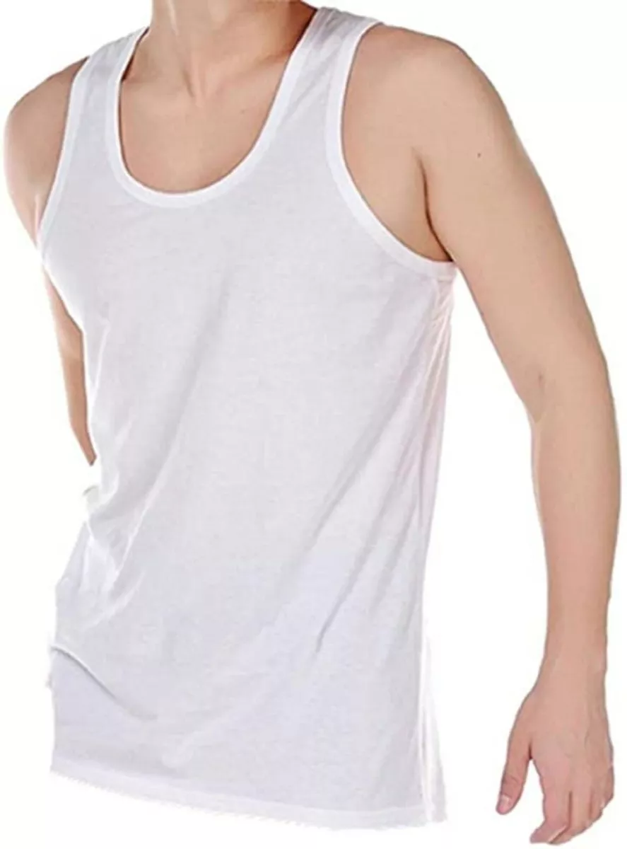 Mens plain hotsell white vests