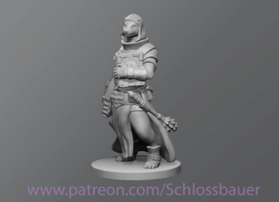 Ferret Cleric Paladin Healer Adventurer NPC 28mm Scale DND D&D Miniature SB