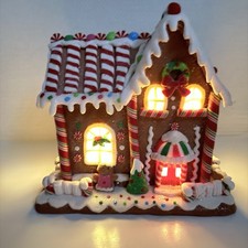 Christmas Gingerbread Lighted House Decor 8.5" NICE 