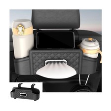 Car Headrest Backseat Organizer, Multifunctional Vehicle Seat Back Storage Bo...
