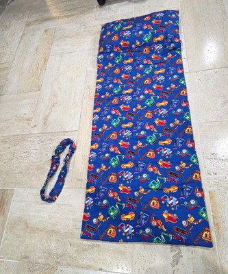 Handmade Nap Mat Built-in Pillow Kids Toddlers Construction Trucks Roll Up