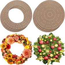 6 Pcs Round Wreath Boards with Holes Wooden Summer Wreath Flower Boards Wood ...
