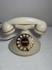 Vintage Metropolis Conair Push Button Phone Satin White  Gold-Model SW2505-MCM