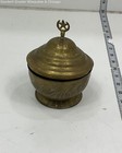 Unbranded Brass Engraved Lidded Sugar Trinket Dish Ornate Handle Round — photo 1