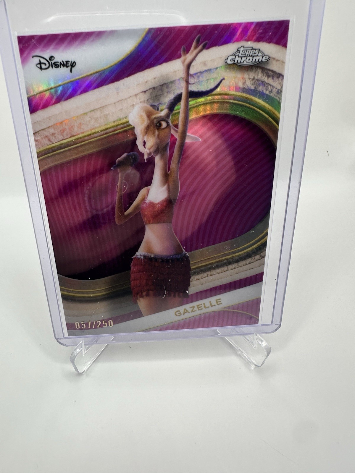 2025 Topps Chrome Disney #172 Gazelle Pink Refractor /250 Zootopia