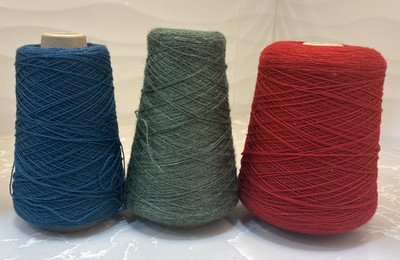 3 Spools Jagger Brothers Spun Waxed Wool/Silk Yarn Garnet Basil Peacock READ