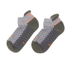 Balega L103033 1-Pack Grey/Green Silver No-Show Compression-Fit Run Socks Size M