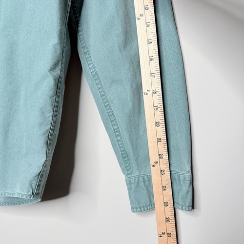 LL Bean Sunwashed Canvas Shirt Mens Green Slightly Fitted Button Up SZ-M Cotton - Bild 7 von 15