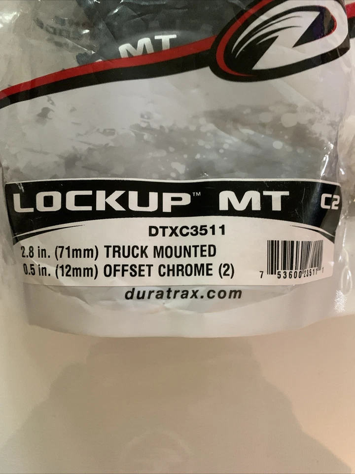 Duratrax Lockup MT C2 Pre-Assembled Chrome Wheel/Black Tire FT/RR DTXC3511 NEW - Image 2 of 4