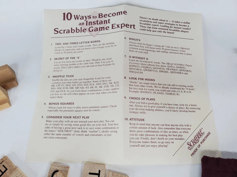 SUPER SCRABBLE 2004 Hasbro Winning Moves Board Game*PARTS* - Image 4 of 4