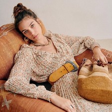 EUC Sézane Tal Midi Wrap  Boho Dress- Size 40/US8