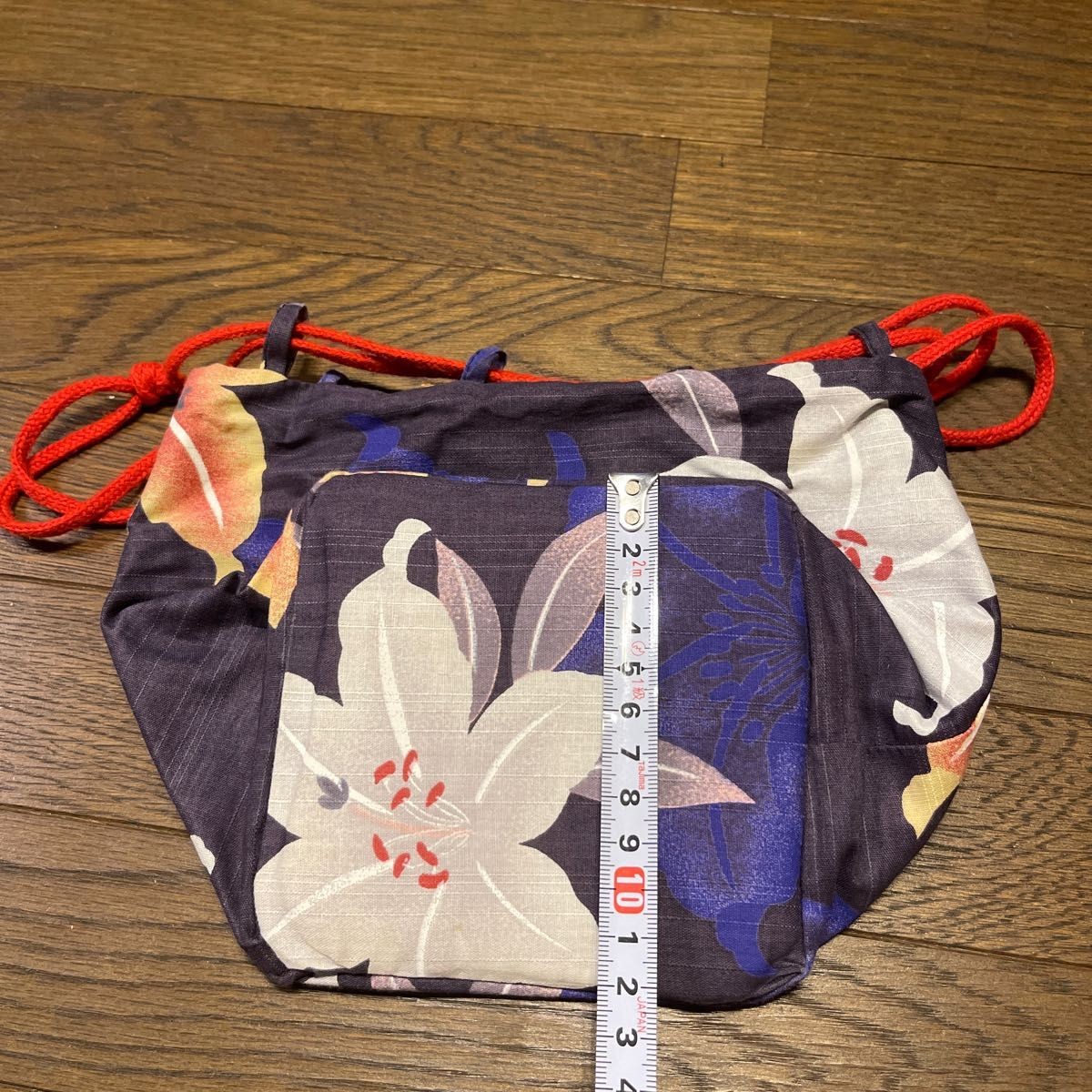 [Japanese pattern bag] Lily pattern drawstring bag - image 3