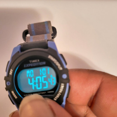 Timex Expedition Digital Watch Unisex 32mm Blue Black 100M Indiglo New Battery