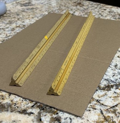 2 Vintage Wooden Dietzgen 3 Sided Drafting Rulers for drafting, architecture 