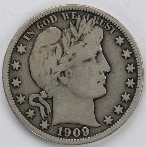 F 1909 Barber Half Dollar