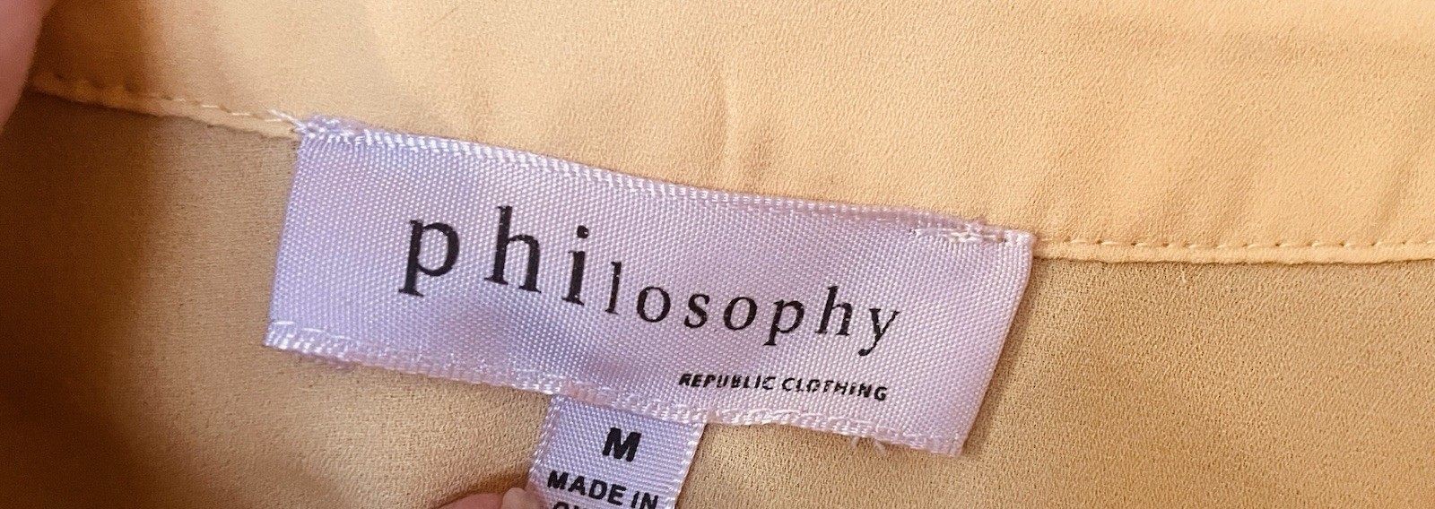 Philosophy Yellow Top Split Neck Rolled Sleeve Bl… - image 6