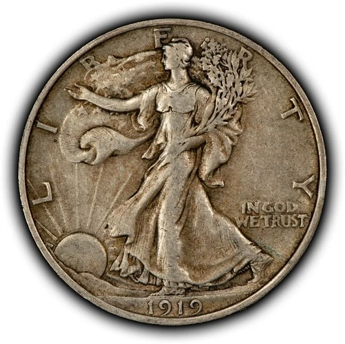 1919 50c Walking Liberty Silver Half Dollar - XF Semi Key Date - SKU-H3846