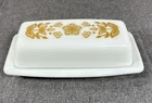 New ListingVtg Pyrex Butter Dish with Lid Butterfly Gold 17-B  Milk Glass 1970s Retro USA