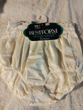 3 Pair Vintage Bestform Brief Panties Wide Lace Stripe Silky Soft 100 Nylon Sz7