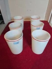 VINTAGE HAZEL ATLAS MODERNTONE PLATONITE RED STRIPED 4" TUMBLERS SET of 6