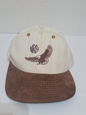 Vintage NRA Hat National Rifle Association Hat Brown Adult Eagle Made In USA