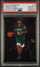 Lebron James 2013 Fleer Retro Ultra Scoring Kings Auto Gold Signature 9/10 PSA 8