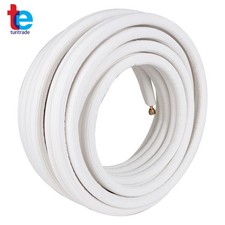 White Pipe Install Kit For Mini Split Heat Pump Systems 50 Feet 1/4" - 3/8" Dia.