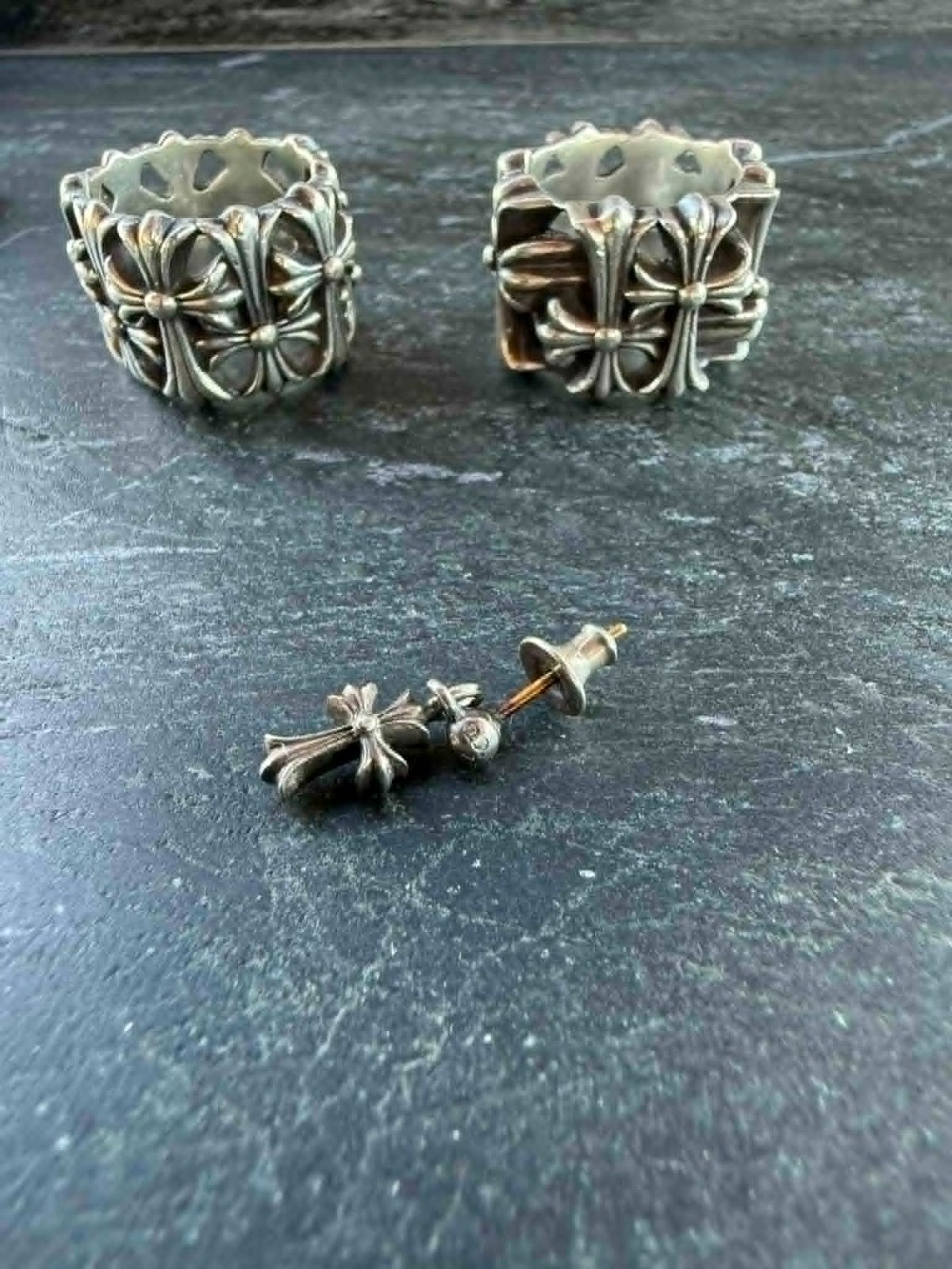 Chrome Hearts Cross Stack Charm Drop Earring - 1.… - image 2