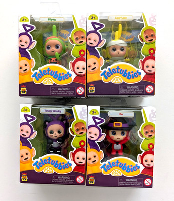 Teletubbies 2.5'' Flocked Collectible Figures Complete Set of 4 Halloween CheeBee