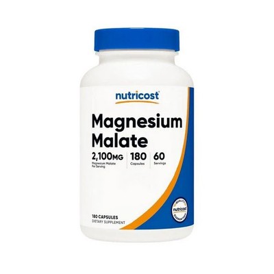 Magnesium Malate 180 Caps 2100 Mg by Nutricost